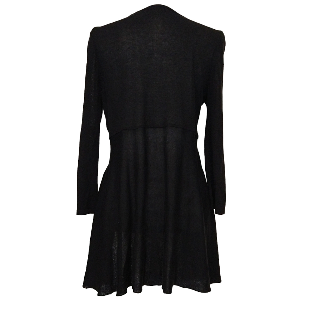 Cabi 286 Black Tie Front 3/4 Sleeve Cardigan Classic Layering Office Rare - Picture 2 of 7